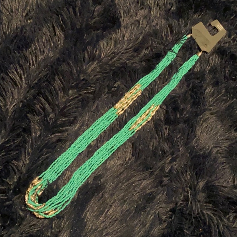 Aqua sea bead necklace - BNWT